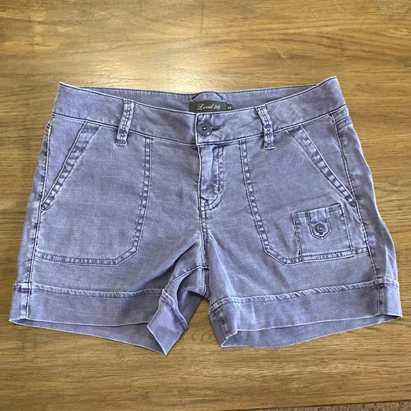 Level 99 Pants - Women’s Level 99 Linen Blend Shorts Blue Size 28 Inseam 4.5”